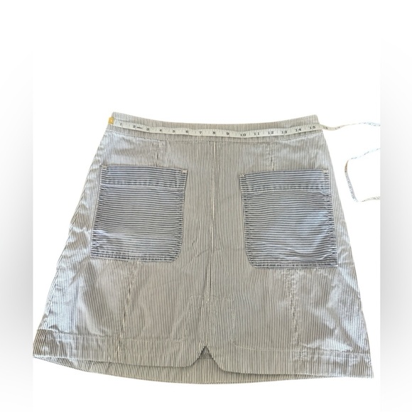 Anthropologie Pilcro & The Letterpress Blue White Pinstripe Mini Skirt Size 8 - Picture 16 of 16